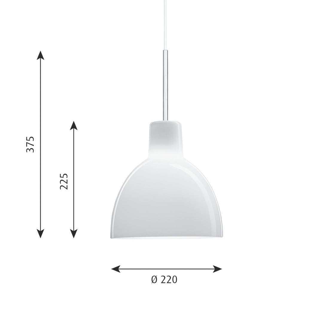 Louis Poulsen Toldbod 220（トルボー 220）グラスペンダントライト｜上品で柔らかな光【展示品】