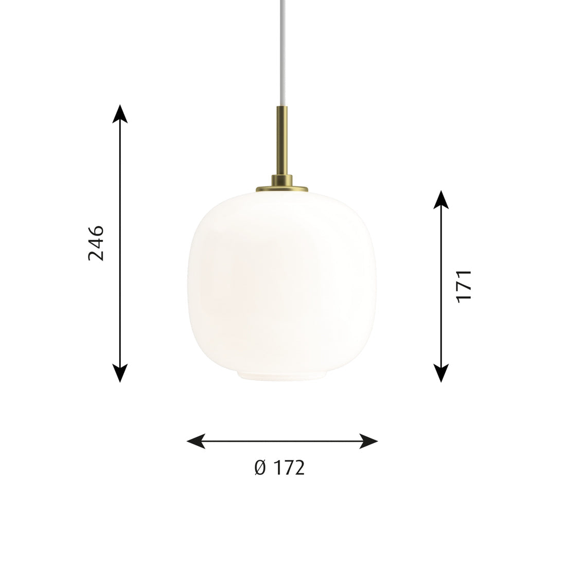 Louis Poulsen VL45 ラジオハウス ペンダントライト｜真鍮と吹きガラスの北欧名作【展示品】