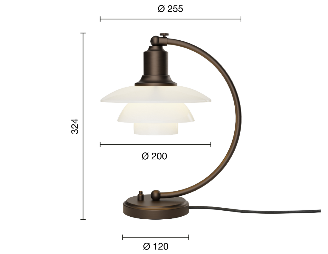 Louis Poulsen PH 2/2 ルナ エイジドブラス テーブルランプ【展示品】