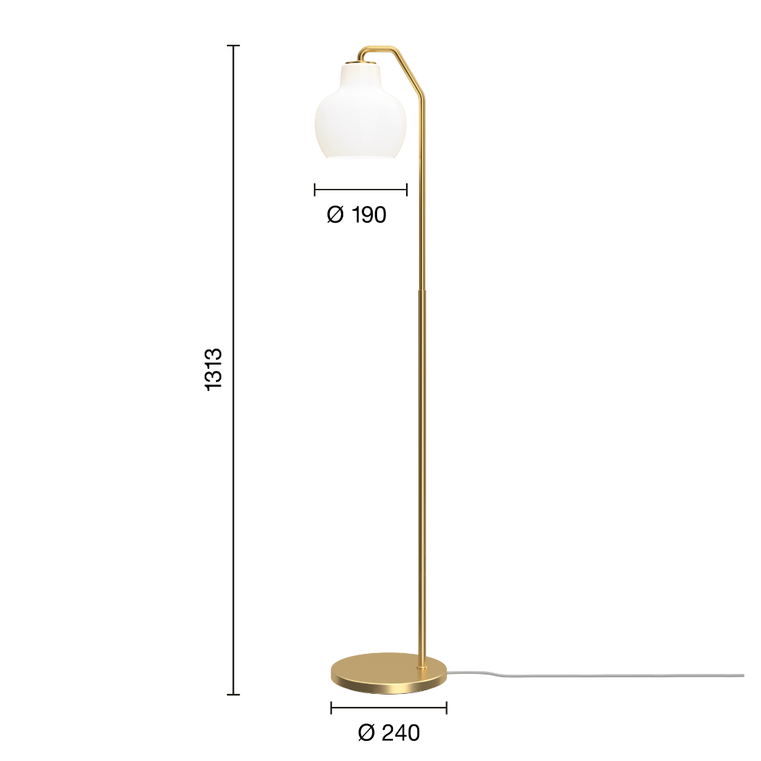 Louis Poulsen VL リングクラウン フロアランプ 真鍮×乳白ガラス【展示品】